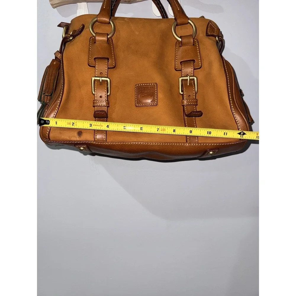 Dooney and Bourke Leather Florentine Satchel  Handbag‎ Crossbody Two Tone Tan N